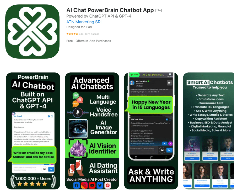 PowerBrain AI Chat powered by ChatGPT API & GPT-4