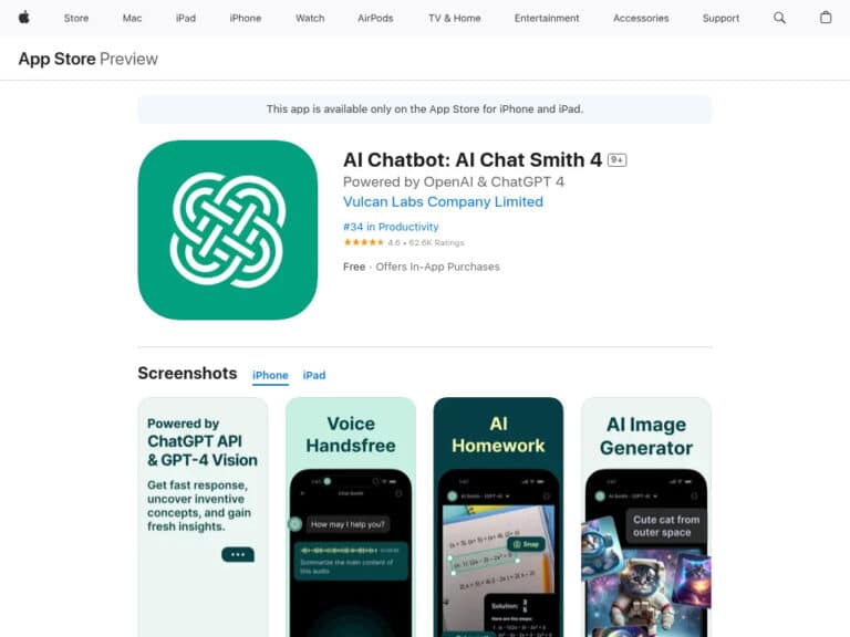 AI Chatbot: AI Chat Smith 4 App