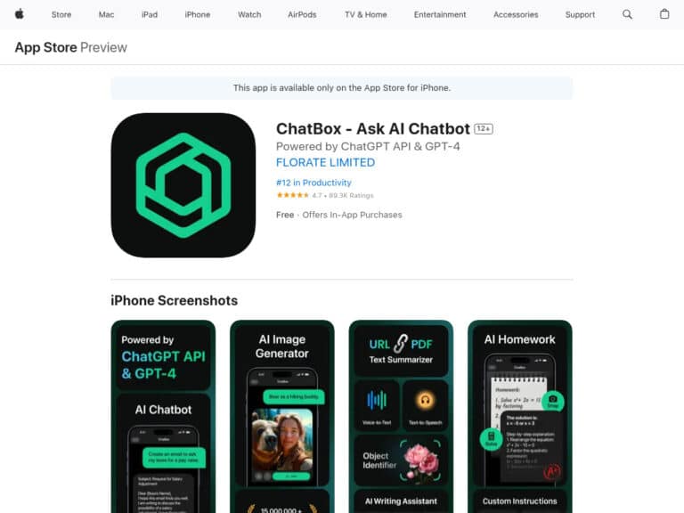 ChatBox – Ask AI Chatbot App for iOS & Android